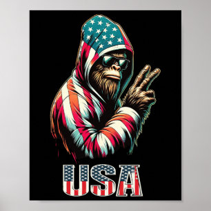 Bigfoot 4th Of July Usa Patriotic Sasquatch Teens  Poster