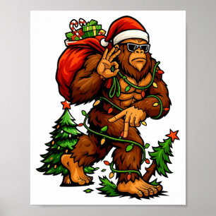 Bigfoot 67 Christmas Tree Lights Xmas Men Sasquatc Poster