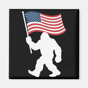 Bigfoot Aamerican Flag Sasquatch Patriotic Usa 4th Magnet