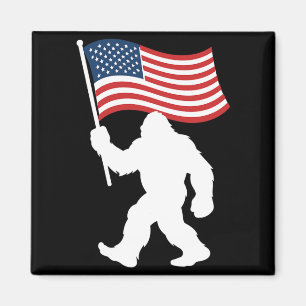 Bigfoot Aamerican Flag Sasquatch Patriotic Usa 4th Magnet