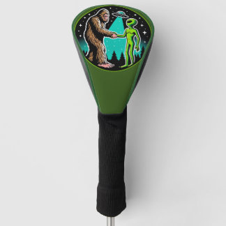 Bigfoot Alien Alliance - Funny Scifi Cryptid Golf Head Cover