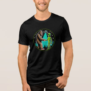 Bigfoot Alien Alliance - Funny Scifi Cryptid Tri-Blend Shirt