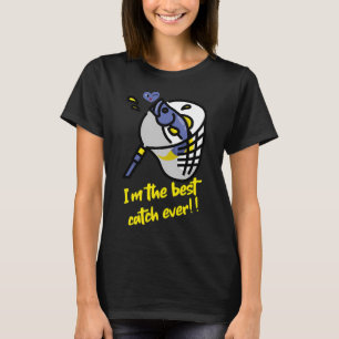 Bigfoot Alien Fishing Funny Men UFO Sasquatch Love T-Shirt