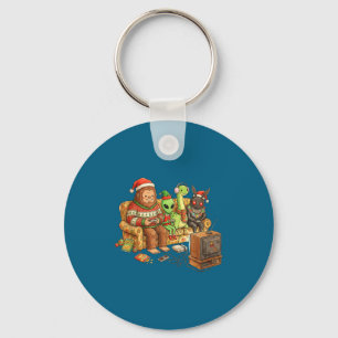 Bigfoot Alien Nessie Mothman Retro Gaming Christma Key Ring