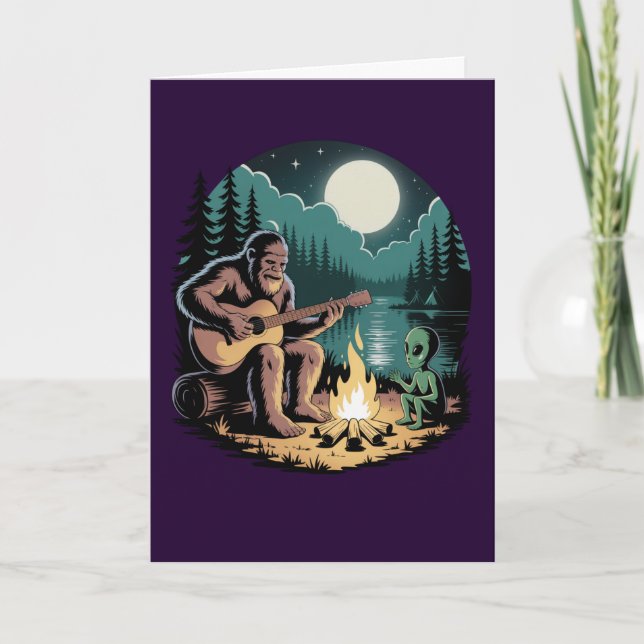 Bigfoot Alien UFO Cryptid Encounter Paranormal  Card (Front)