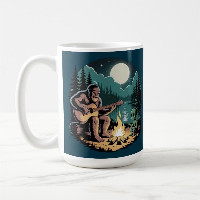 Bigfoot Alien UFO Cryptid Paranormal Encounter Mug (Left)