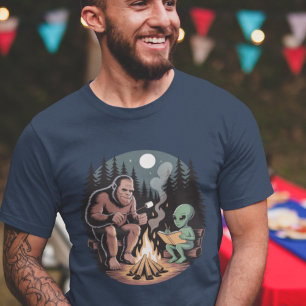 Bigfoot Alien UFO Moon Cryptid Encounter  T-Shirt