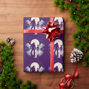 Bigfoot Alien UFO Paranormal Cryptid Mystery Wrapping Paper