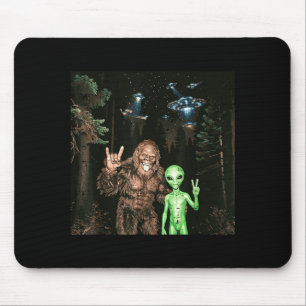 Bigfoot alien ufo selfie funny sasquatch meme men mouse pad