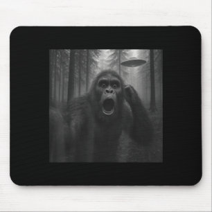 Bigfoot Alien Ufo Selfie Funny Sasquatch Meme Men  Mouse Pad