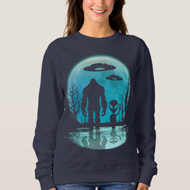 Bigfoot Alien UFO Sweatshirt (Front)