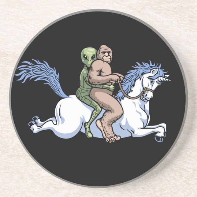 Bigfoot, Alien, Unicorn Coaster (Front)