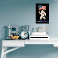 Bigfoot America Patriotic Funny Sasquatch USA Wall