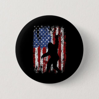 Bigfoot American Flag 4th Of July Patriotic 1  6 Cm Round Badge