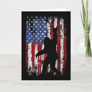 Bigfoot American Flag 4th Of July Patriotic 1  Card