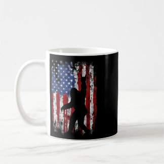 Bigfoot American Flag 4th Of July Patriotic 1  Coffee Mug