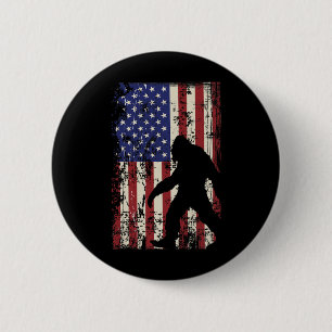 Bigfoot American Flag 4th Of July Patriotic 6 Cm Round Badge
