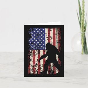 Bigfoot American Flag 4th Of July Patriotic  Card