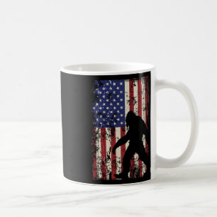 Bigfoot American Flag 4th Of July Patriotic Coffee Mug