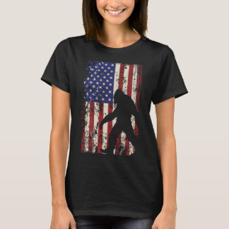 Bigfoot American Flag 4th Of July Patriotic  T-Shirt