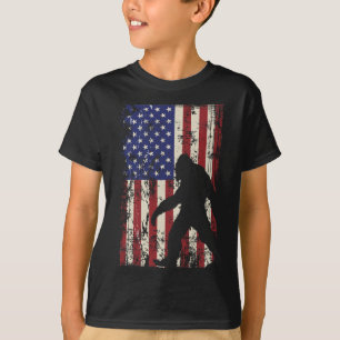 Bigfoot American Flag 4th Of July Patriotic  T-Shirt