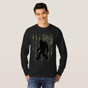 Bigfoot American Flag Camouflaged Patriotic T-Shirt
