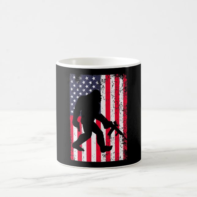 Bigfoot American Flag Coffee Mug (Center)