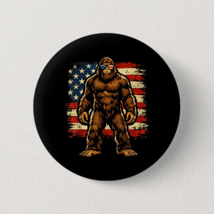 Bigfoot American Flag Graphic Patriotic Sasquatch 6 Cm Round Badge