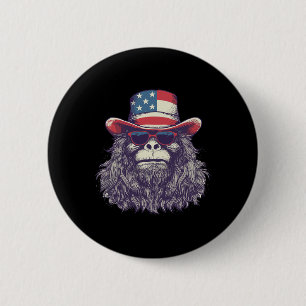 Bigfoot American Flag Hat 4th Of July Patriotic Sa 6 Cm Round Badge