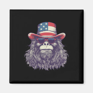 Bigfoot American Flag Hat 4th Of July Patriotic Sa Magnet