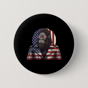 Bigfoot American Flag Patriotic Sasquatch 4th of 6 Cm Round Badge
