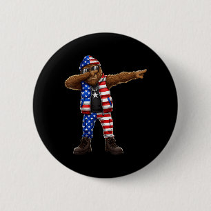 Bigfoot American Flag Patriotic Sasquatch 4th of 6 Cm Round Badge