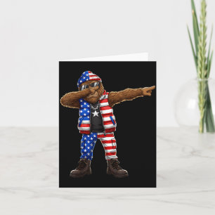 Bigfoot American Flag Patriotic Sasquatch 4th of Card