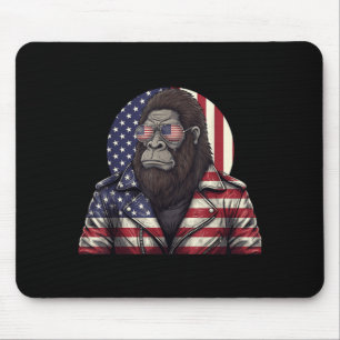 Bigfoot American Flag Patriotic Sasquatch 4th of Mouse Pad