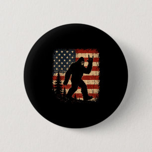 Bigfoot american flag patriotic sasquatch retro 6 cm round badge