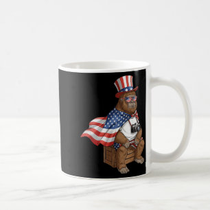 Bigfoot American Flag Sasquatch Patriotic 4th of Coffee Mug