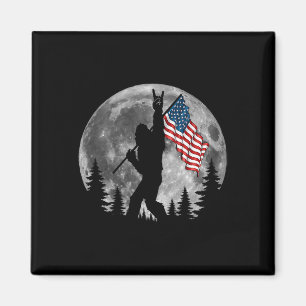 Bigfoot American Flag Sasquatch Patriotic 4th Of J Magnet