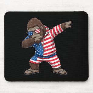 Bigfoot American Flag Sasquatch Patriotic 4th of Mouse Pad
