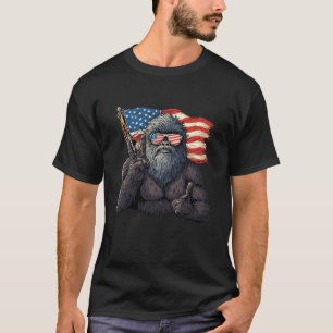 Bigfoot American Flag T-Shirt