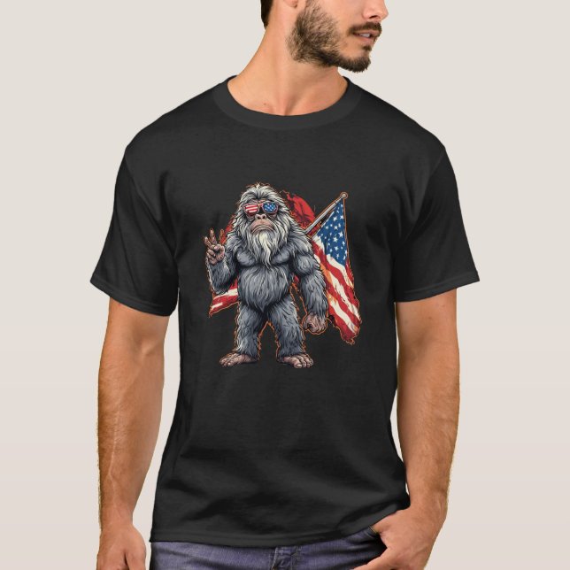 Bigfoot American Flag T-Shirt (Front)