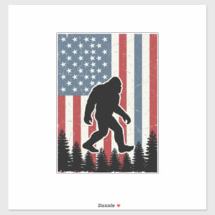 Bigfoot American Flag Vintage Vector Shirt Design_