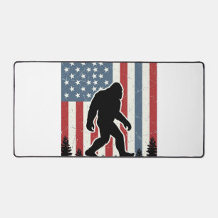Bigfoot American Flag Vintage Vector Shirt Design_ Desk Mat