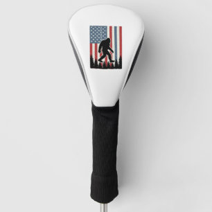 Bigfoot American Flag Vintage Vector Shirt Design_ Golf Head Cover
