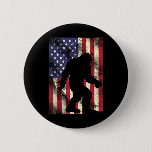 Bigfoot American US Flag Memorial Day Sasquatch Pa 6 Cm Round Badge