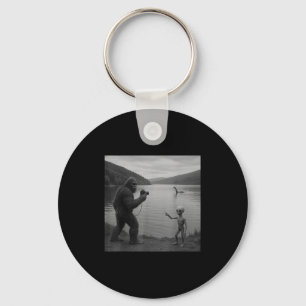 Bigfoot And Alien At Loch Ness _1 Key Ring