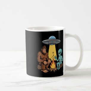 Bigfoot And Alien Campfire For Hikers Hiking Outdo Coffee Mug