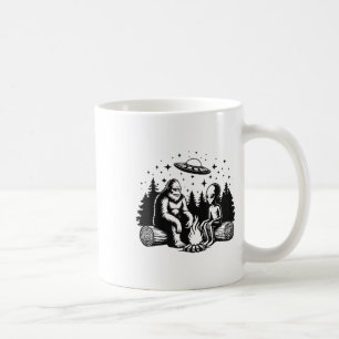 Bigfoot And Alien Campfire Gifts For Outdoor Lover Coffee Mug