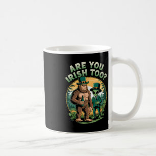 Bigfoot And Alien Drinking Beer Funny St. Patricks Coffee Mug