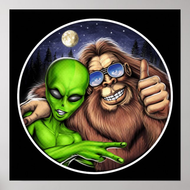 Bigfoot and Alien Poster (Front)