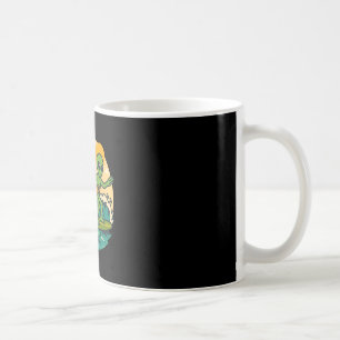 Bigfoot And Alien Surfing Graphic Beach Art Surfer Coffee Mug